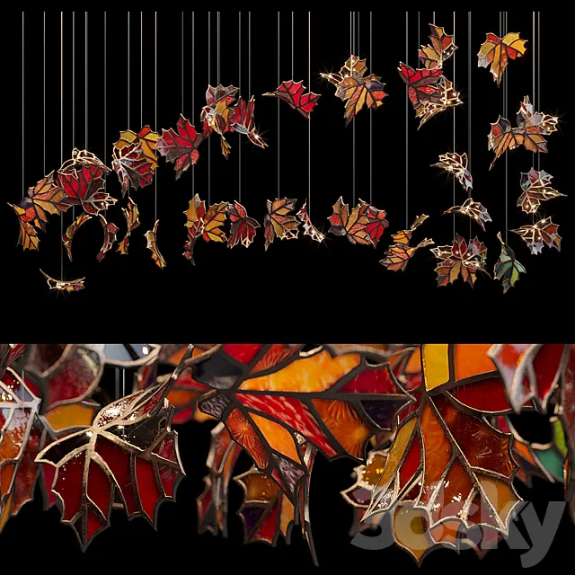 Light stained glass Vargov Design – Golden autumn 3DSMax File