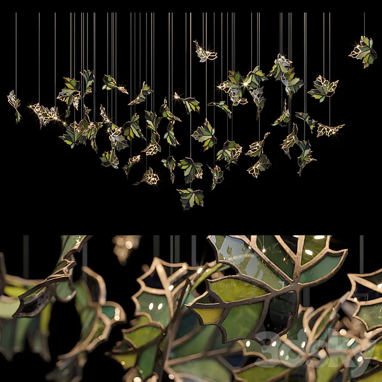 Light stained glass Vargov Design – Green 3DS Max