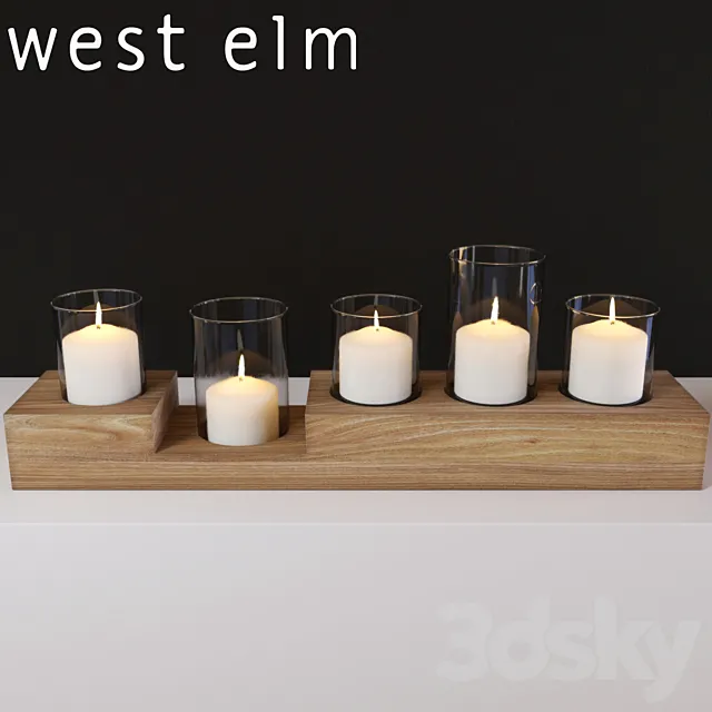 Light Wood Centerpiece by West Elm 3DSMax File