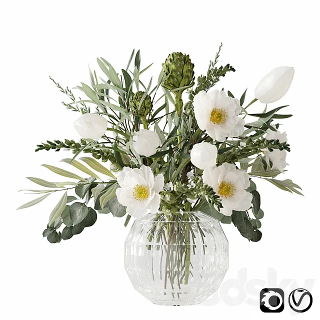 Light yellow bouquet 3DS Max Model