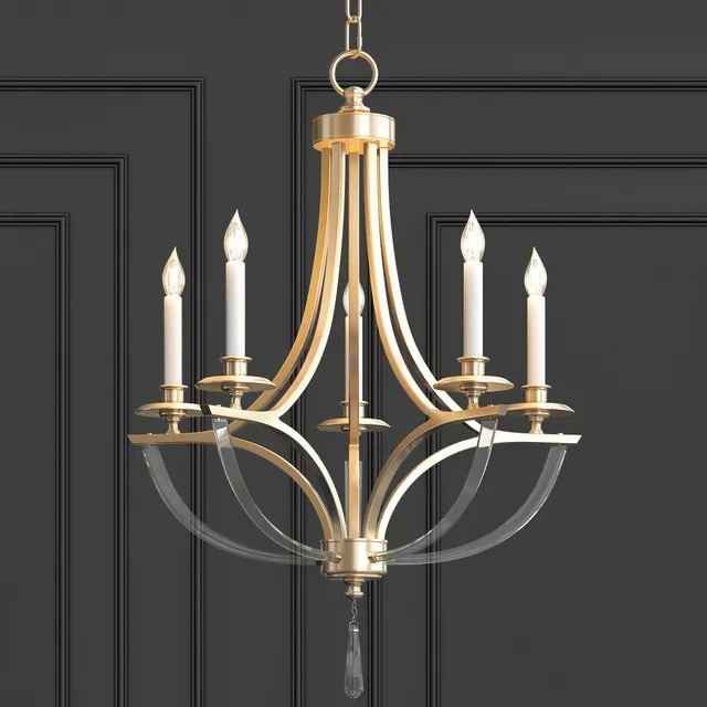 lighting – Bent 5-Light Crystal Chandelier 3ds Max