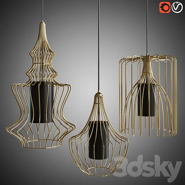 Lighting Cage Doree ROCHE BOBOIS 3ds Max