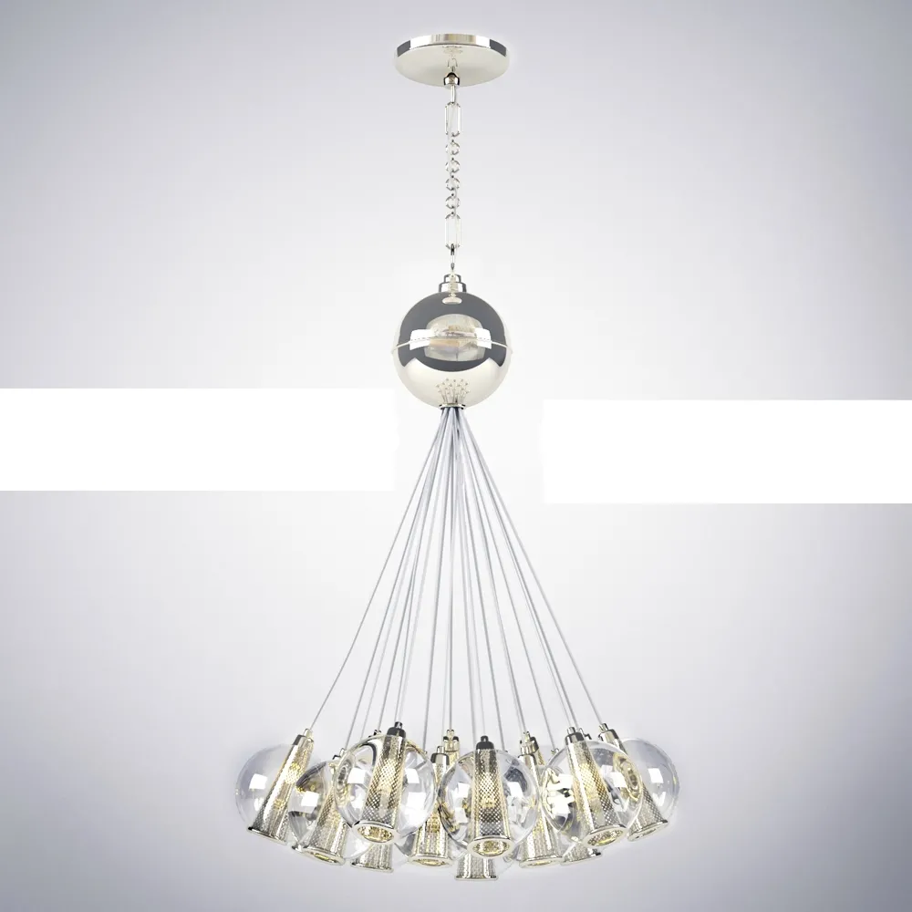 lighting – Caviar Polished Nickel and Clear Glass Bouquet 3ds Max