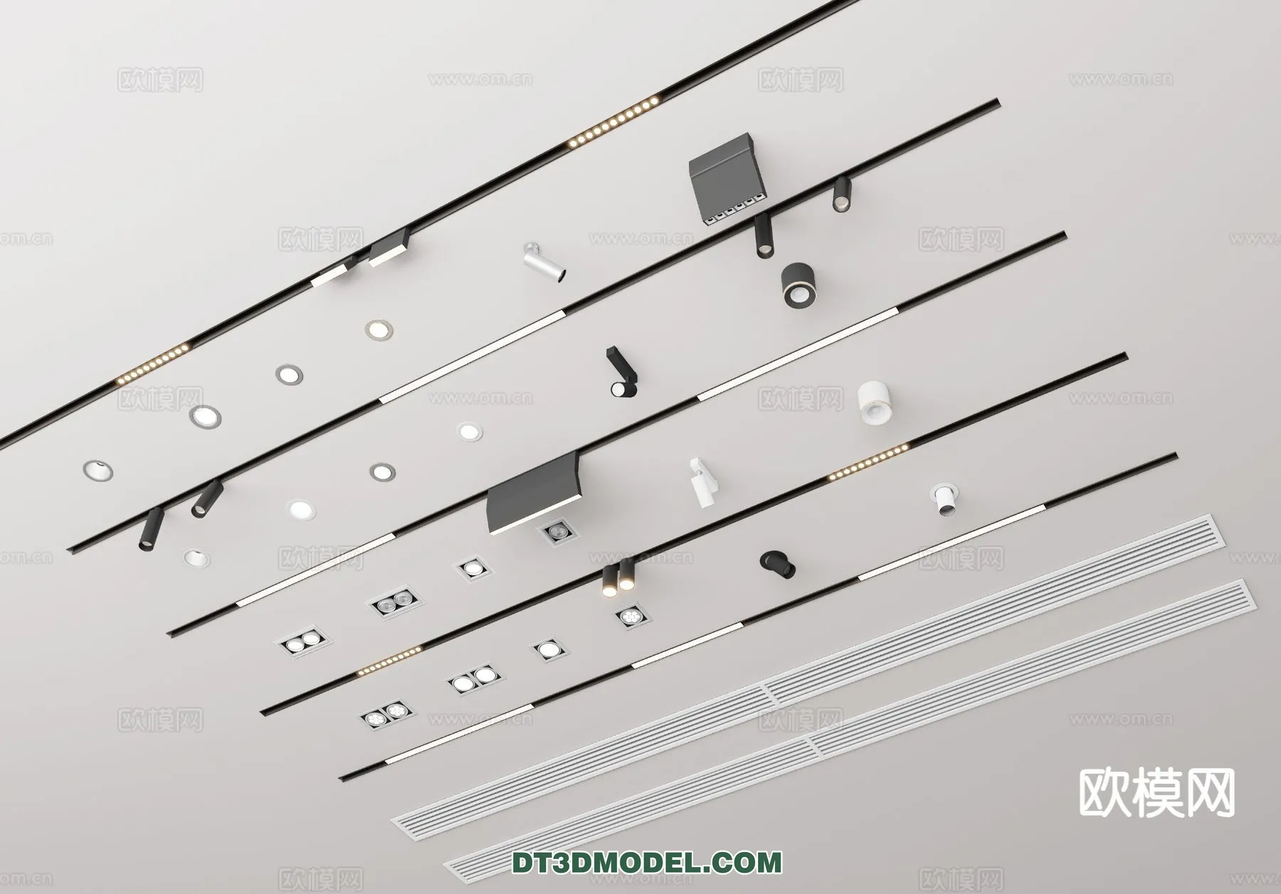 LIGHTING – CEILING LIGHT – 3D Model For Interior Design – 1204