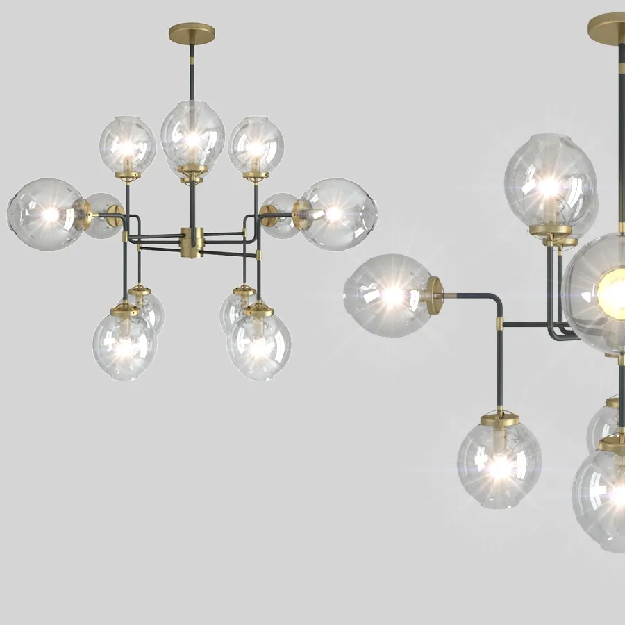 lighting – Chandelier Bistro Globe clear glass  12 3ds Max