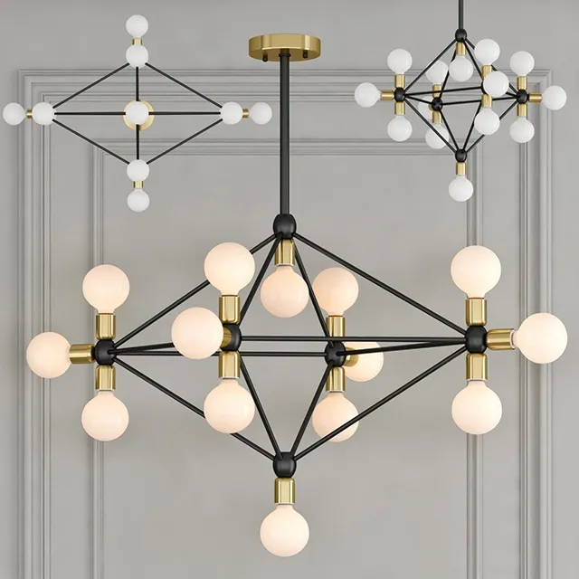 lighting – Chandelier Modo  14 milk bulb 3ds Max