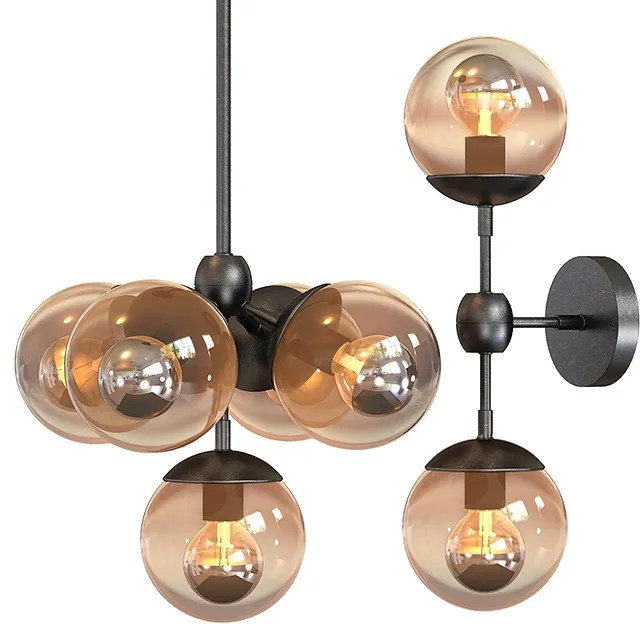 lighting – Chandelier Modo 5 Globes 3ds Max