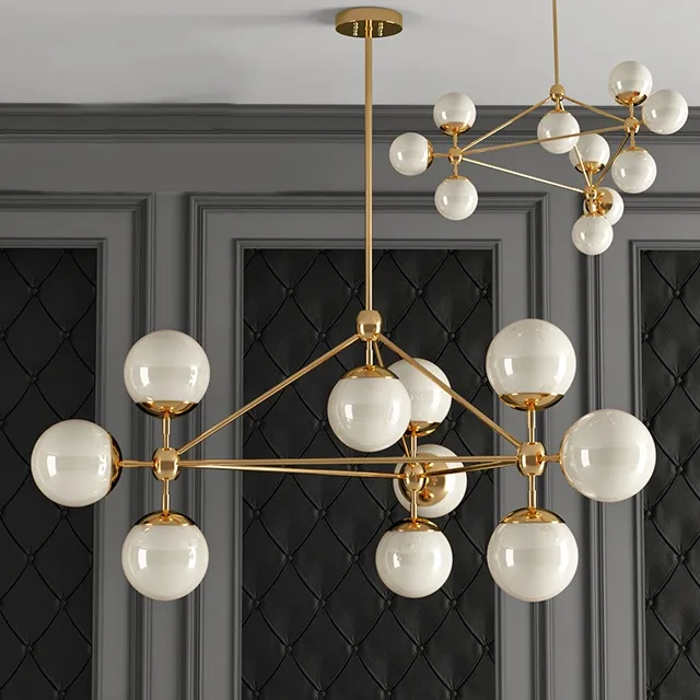 lighting – Chandelier Modo white glass 3ds Max