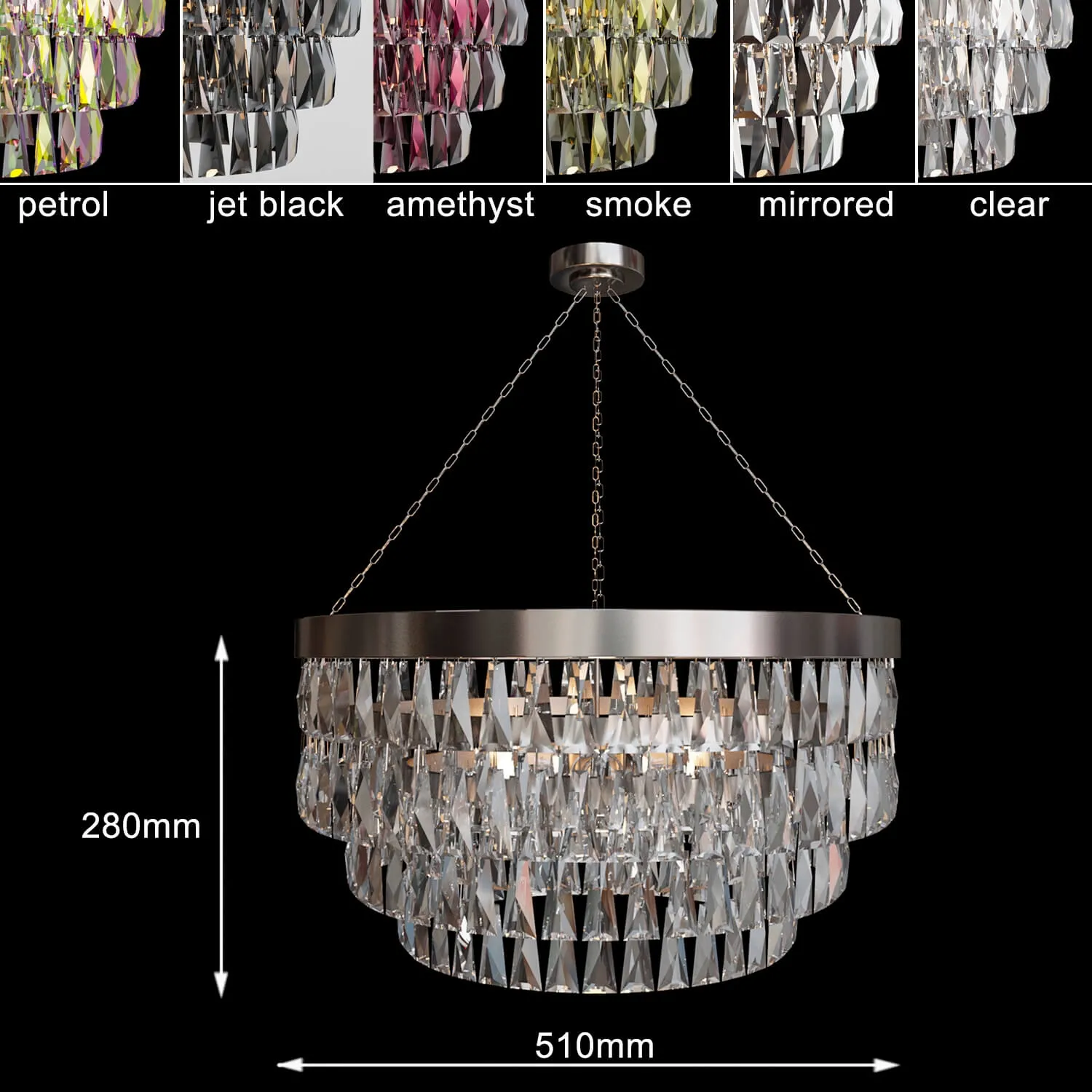 lighting – Chandelier Shallow with Crystal 510mm 3ds Max