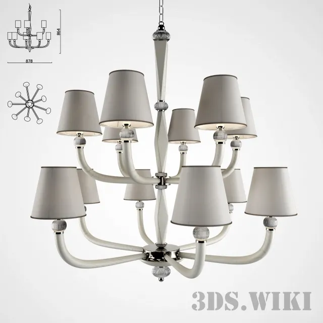 lighting – Chandelier white Illuminazione D’arte 3ds Max
