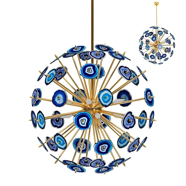 lighting – Chandelier with blue agate 3ds Max