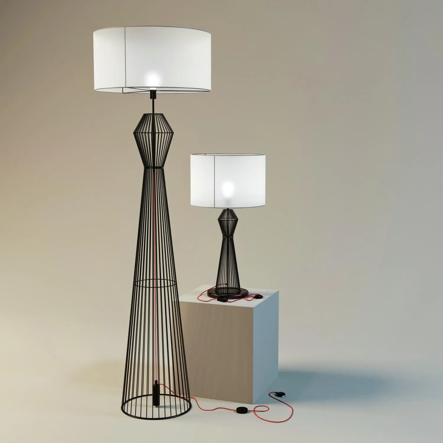 lighting – Eglo Valseno table lamp and floor lamp 3ds Max