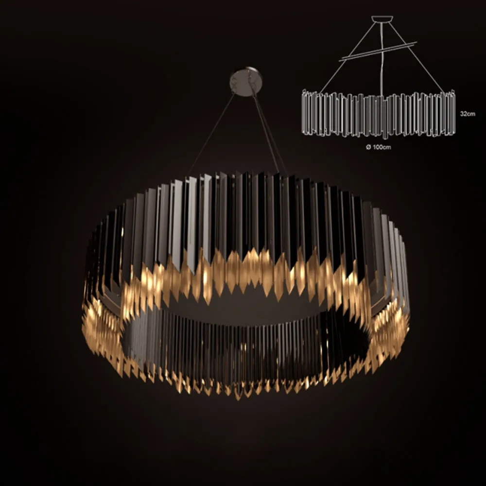 lighting – FACET CHANDELIER BLACK NICKEL 3ds Max