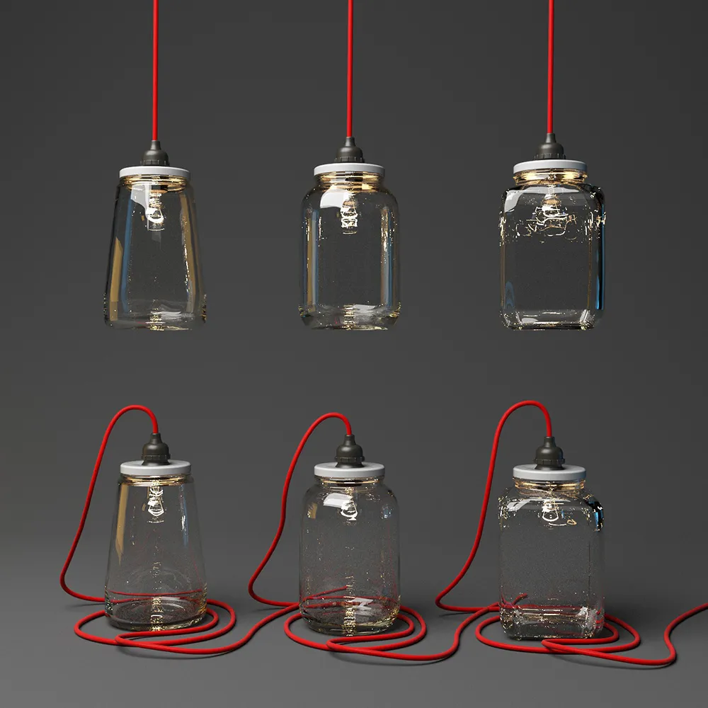 lighting – Glass jar pendant lamp 3ds Max