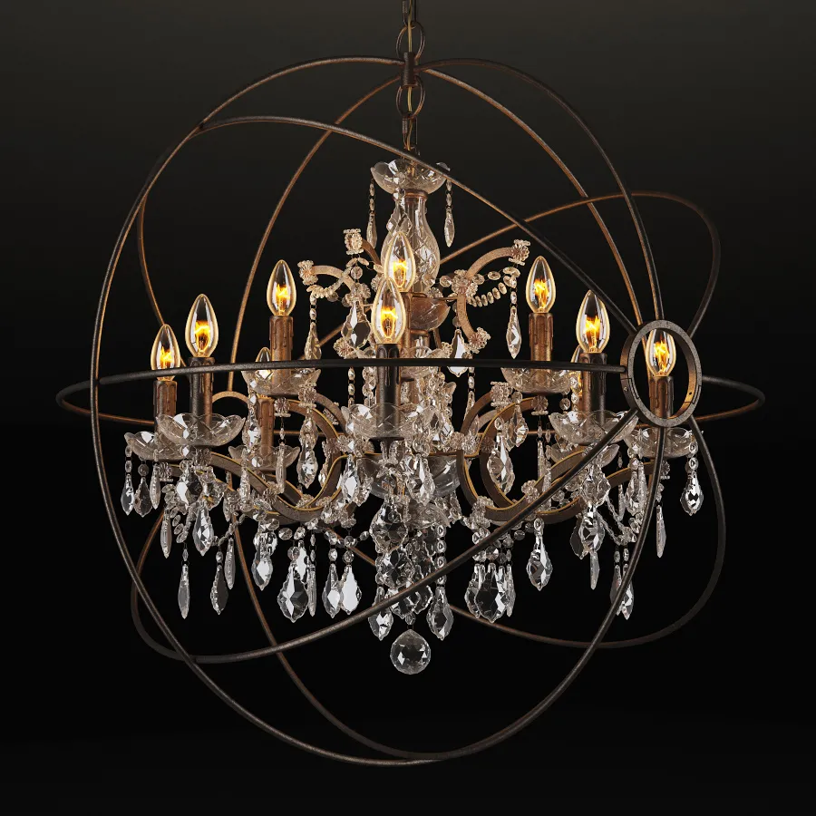 lighting – Iron Orb chandelier CH014-12-LRR 3ds Max