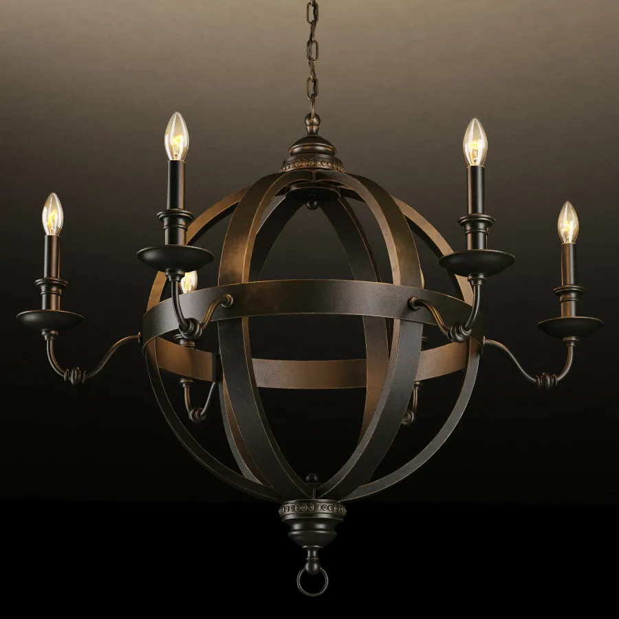 lighting – Medieval metal chandelier CH029-8-ABG 3ds Max