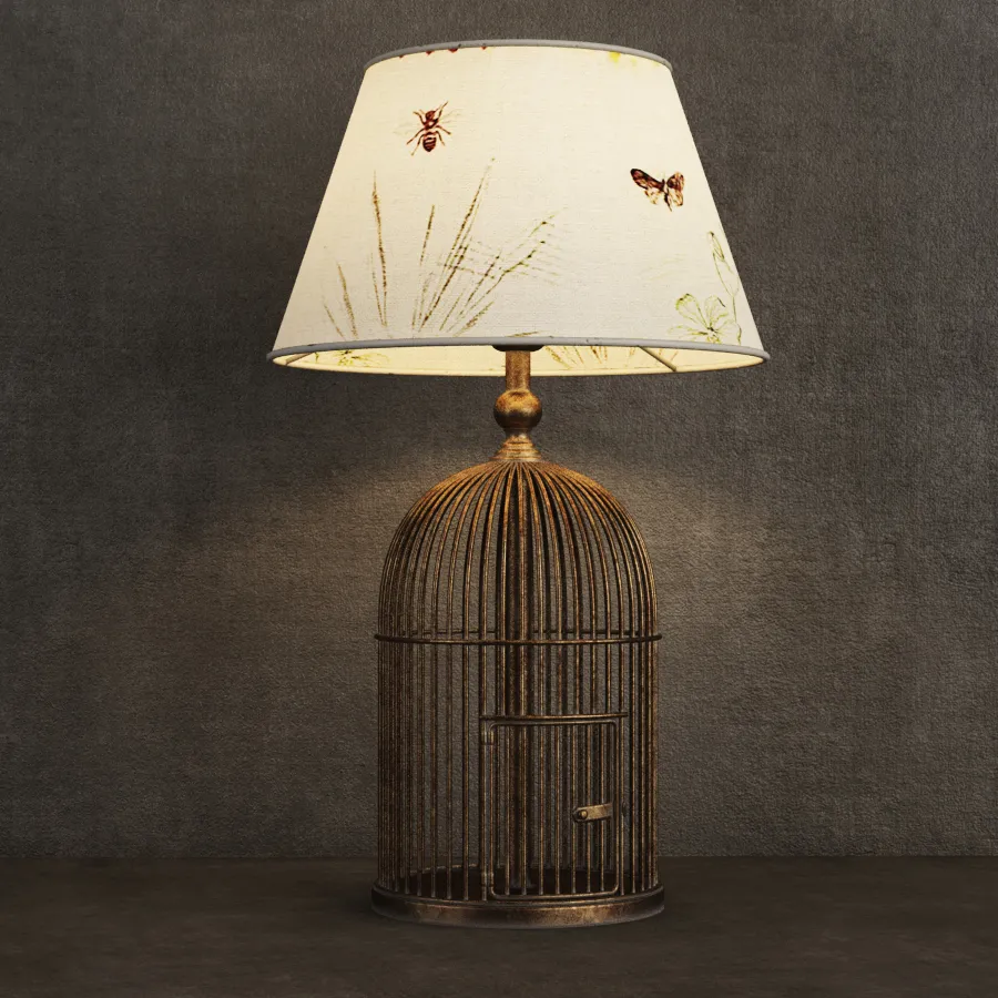 lighting – Metal Birdcage table lamp 1-015902 3ds Max