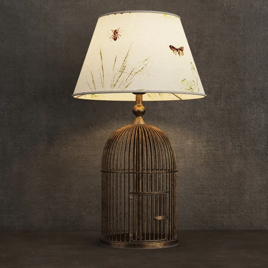 lighting – Metal Birdcage table lamp 1-015902 3ds Max