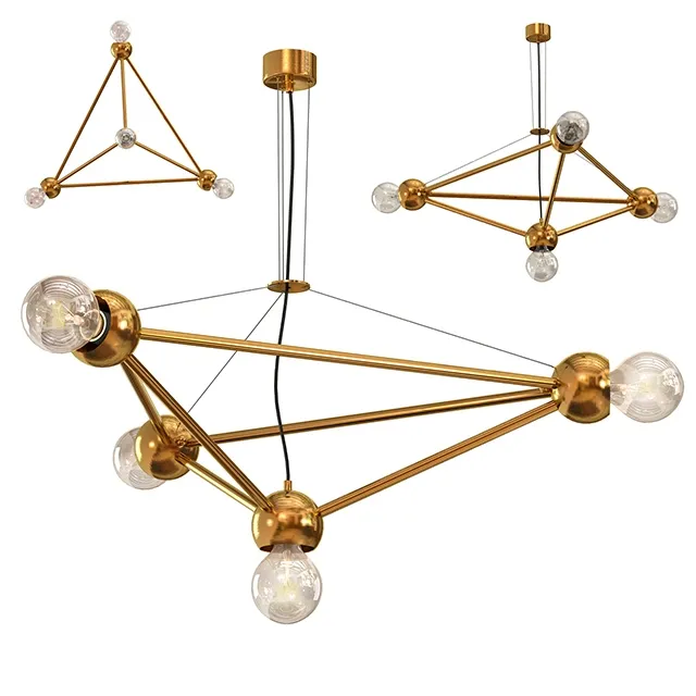 lighting – Molecule Gold Chandelier4 3ds Max