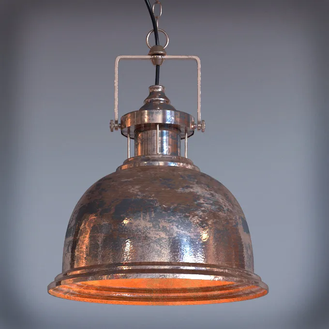 lighting – Old copper ceiling lamp 09 3ds Max