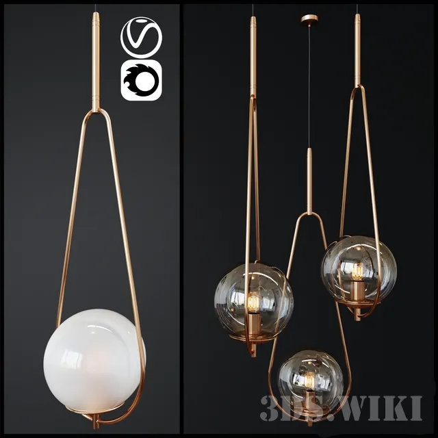 lighting – Pendant Lamp Loop Brass 3ds Max