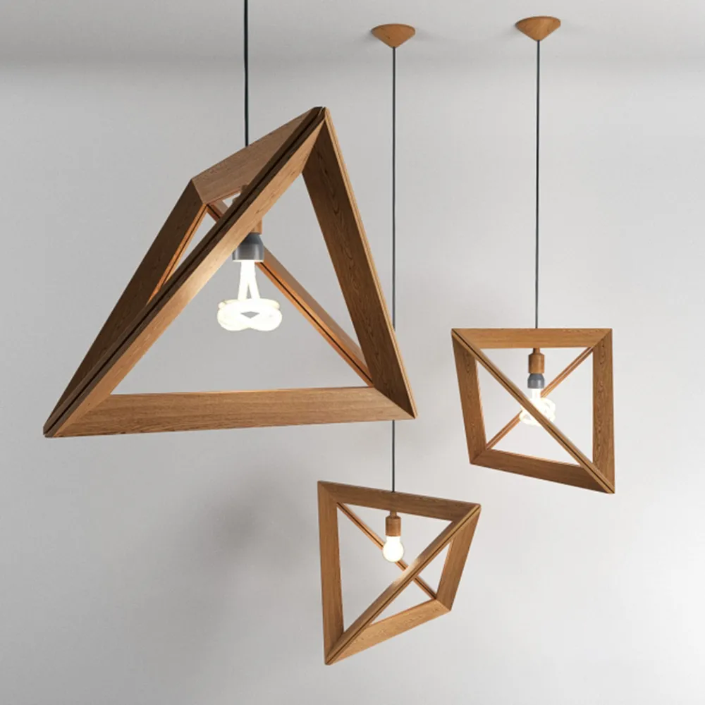 lighting – Pendant lights with wooden bodies 3ds Max