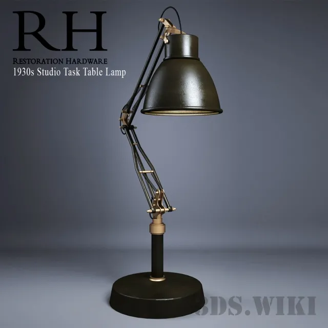 lighting – RH 1930s Studio Task Table Lamp 3ds Max