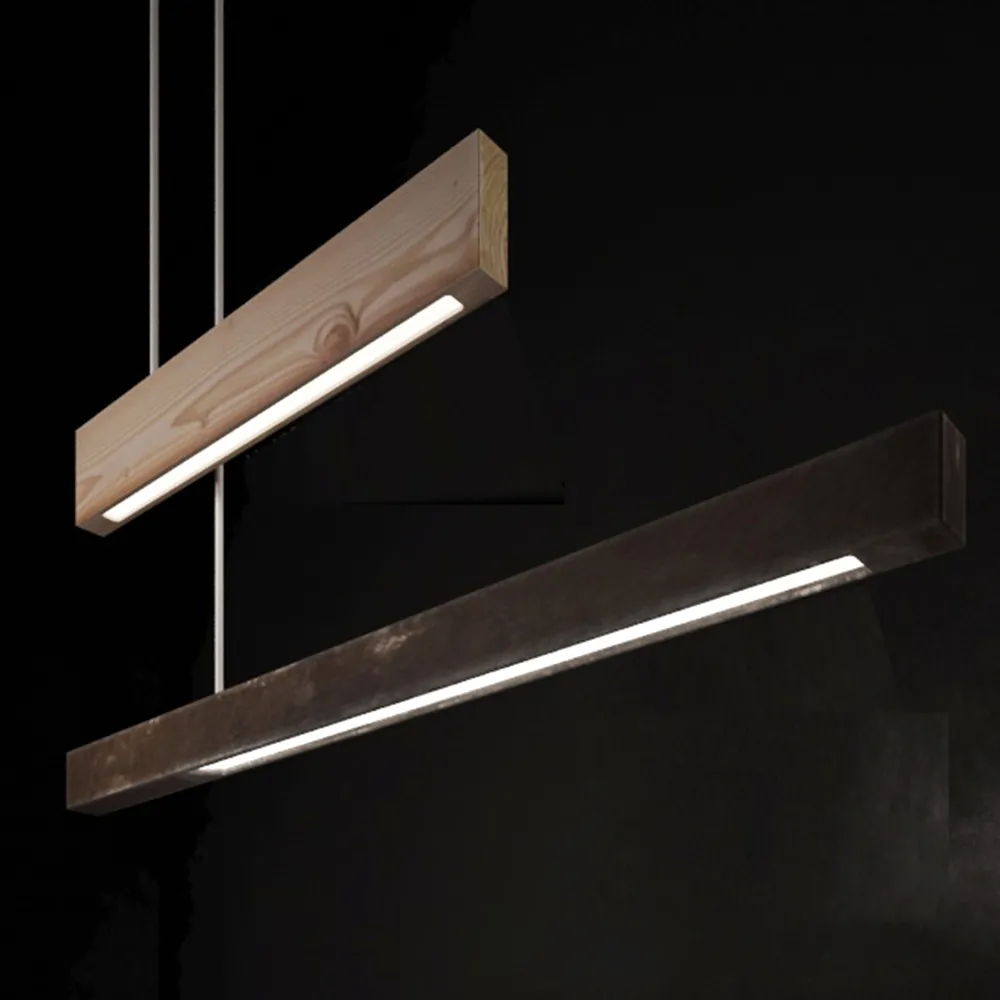 lighting – Suspended illuminator with wooden and metal frame 3ds Max