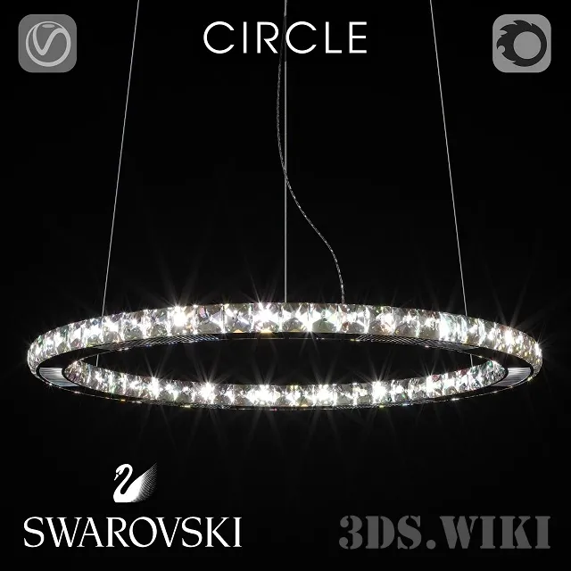 lighting – Swarovski circle pendant chandelier 3ds Max