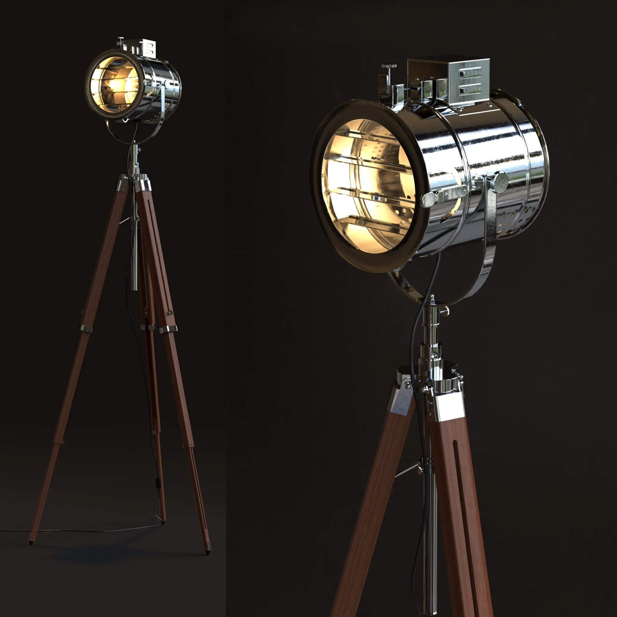 lighting – Thor Vintage Stage Searchlight 3ds Max