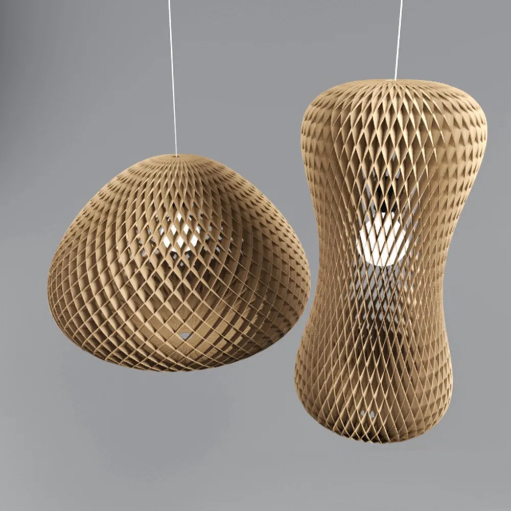 lighting – Wooden chandeliers 3ds Max