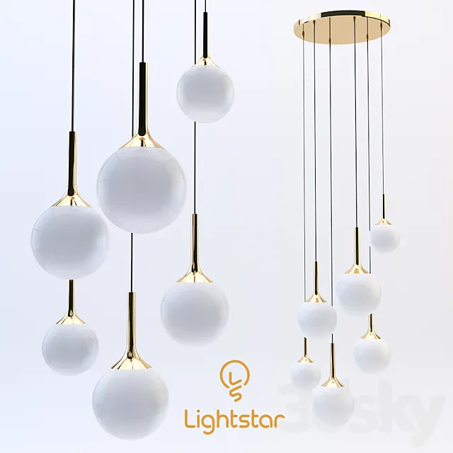 Lightstar pendant light Globo 3ds Max