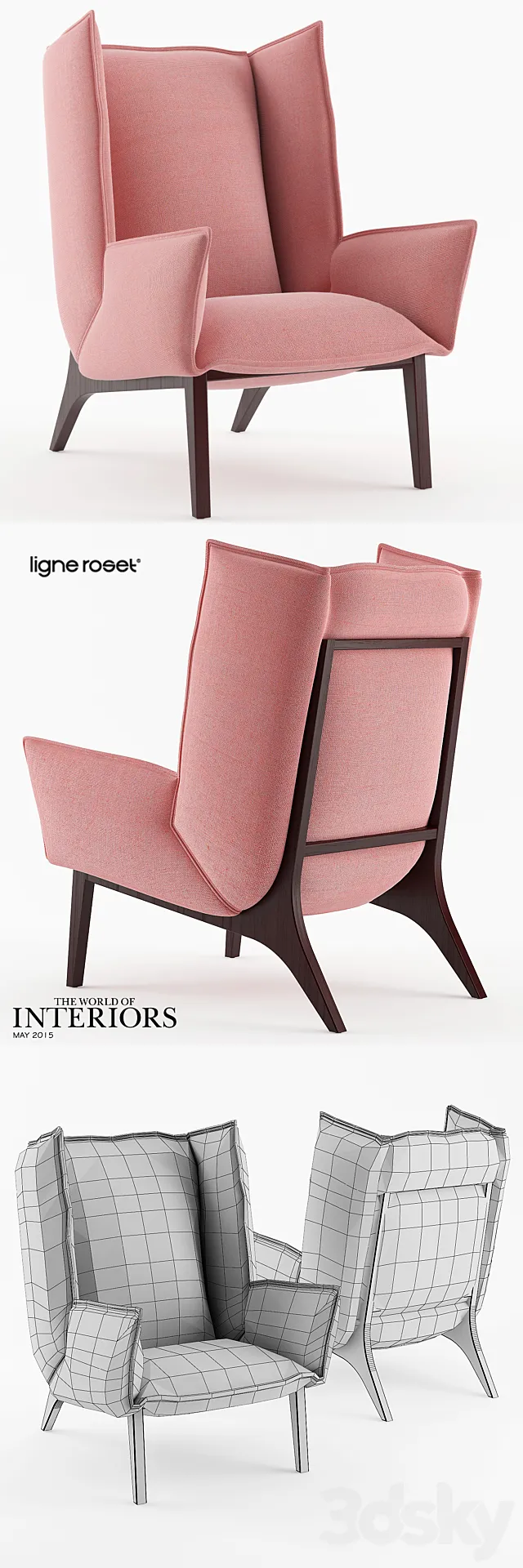 Ligne Roset Armchair 2015 3DS Max Model