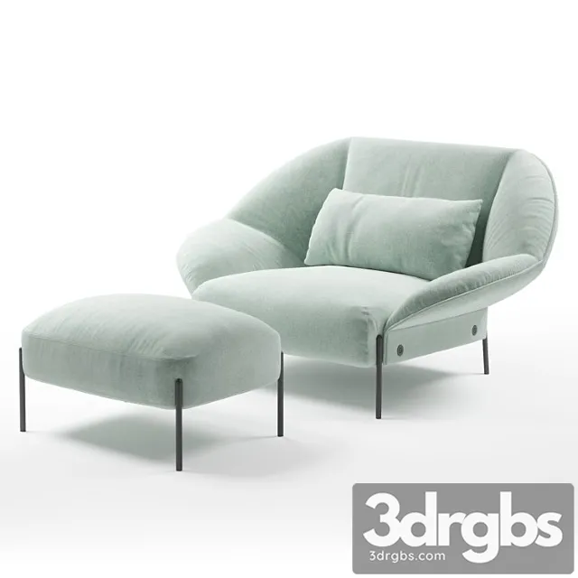 Ligne roset paipai armchair footstool 3dsmax Download