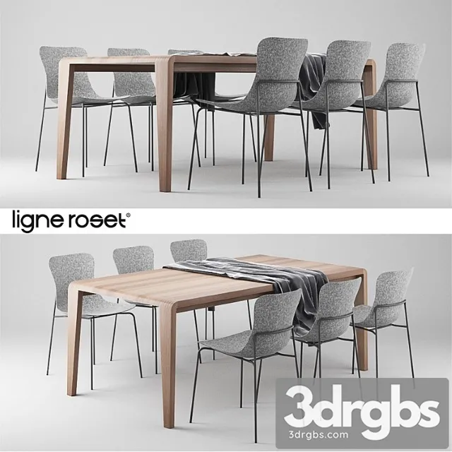 Ligne Roset Spirit Of Forest Table and Ettoriano Chair 3dsmax Download