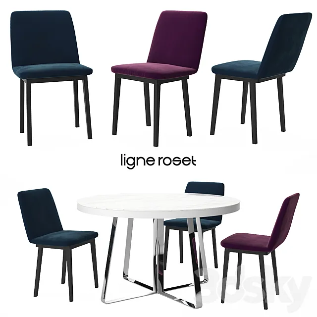 Ligne Roset Tadao chair | Ava table 3DS Max Model