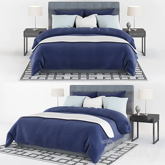 Lilac Grey Bedroom 3ds Max