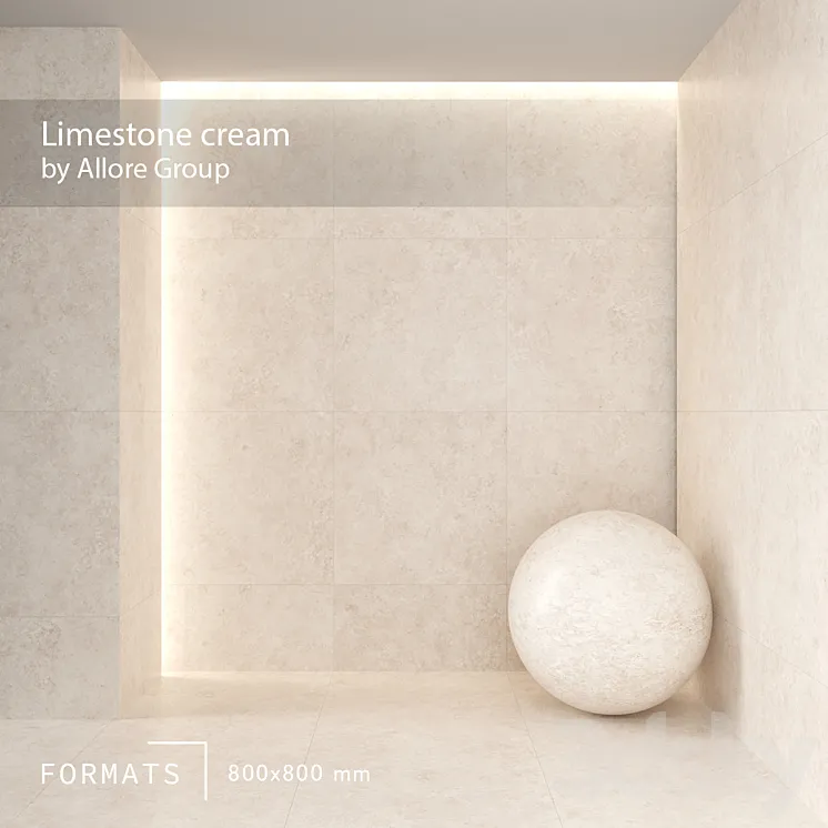 Limestone cream Floor\/Wall Tile 3DS Max Model