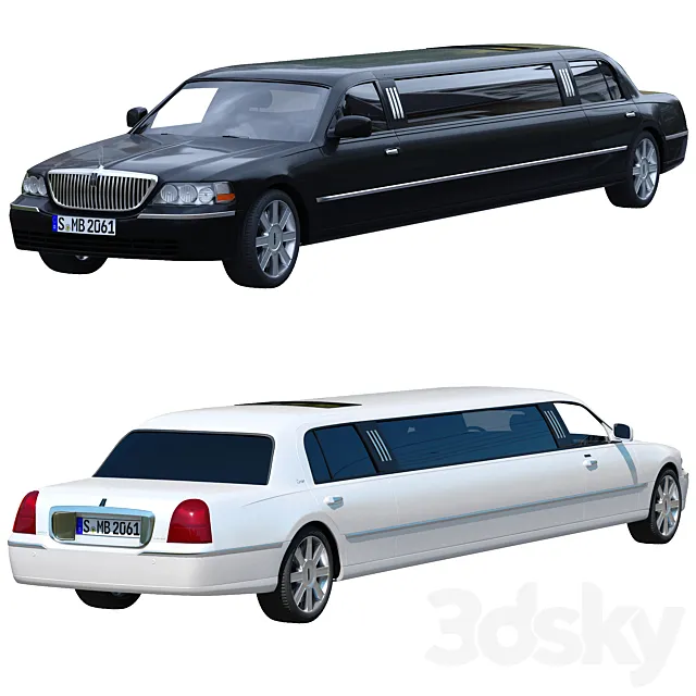 Lincoln Town Car limousine 3DS Max Model