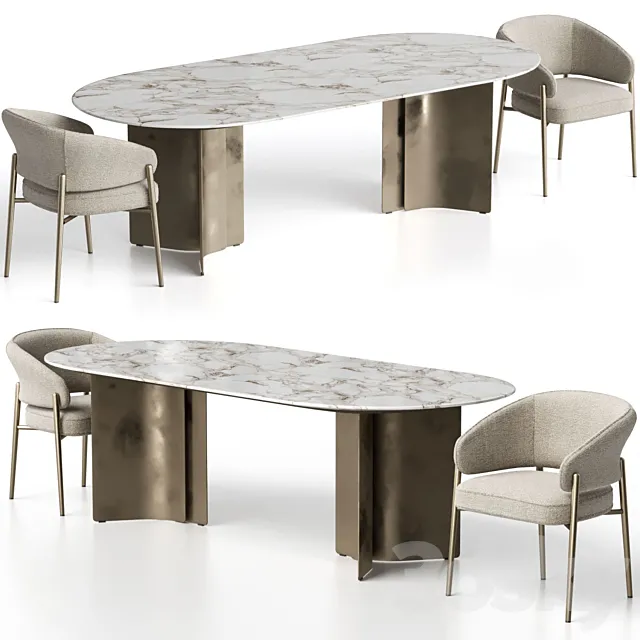 Linda chair and Wave tables by Marelli 3ds Max