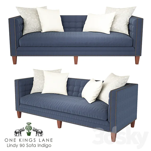 Lindy 90 Sofa Indigo 3DSMax File