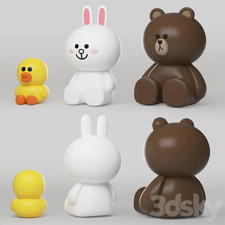 line friends character 3DS Max