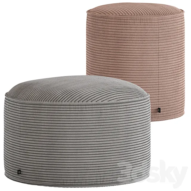 Linea Furniture Segolene Corduroy Pouffe 3ds Max