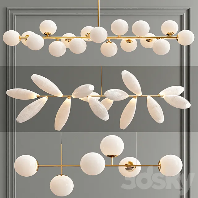 Linear Bubble Pendant – 3 type 3DS Max Model