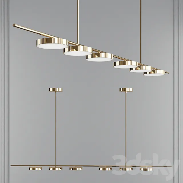 Linear chandelier 3ds Max