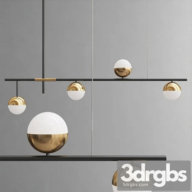 Linear chandelier gold