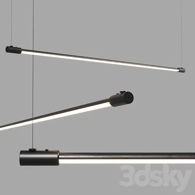 Linear LED Pendant Lamp 3DS Max Model