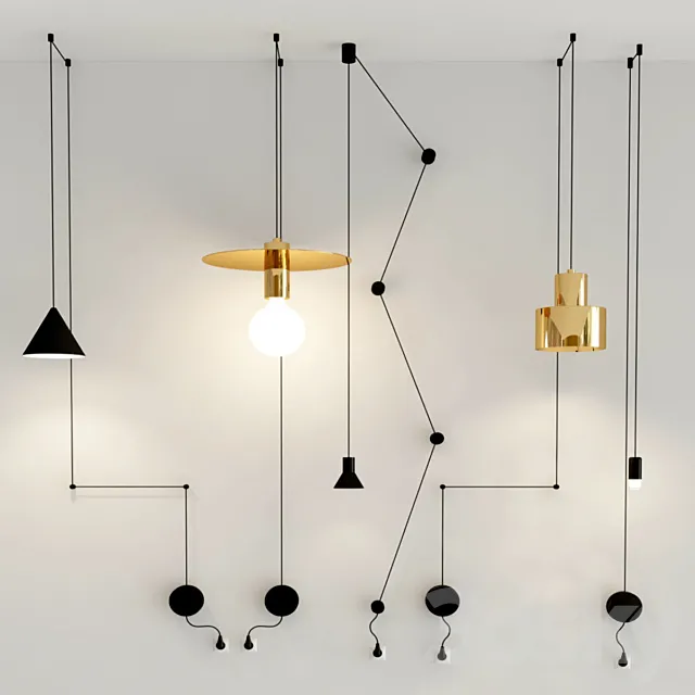 Linear sconces collection 3ds Max