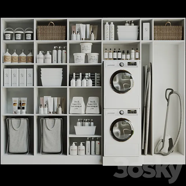 Linear with household appliances and household chemicals. Bathroom accessories 3DS Max Model