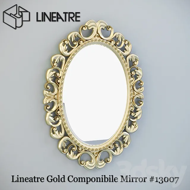 Lineatre Gold Componibile Mirror # 13007 3DSMax File